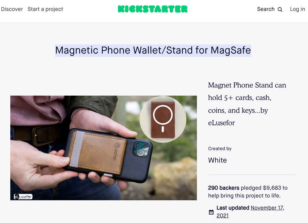 eLusefor Creation: Magnetic Phone Wallet/Stand for MagSafe