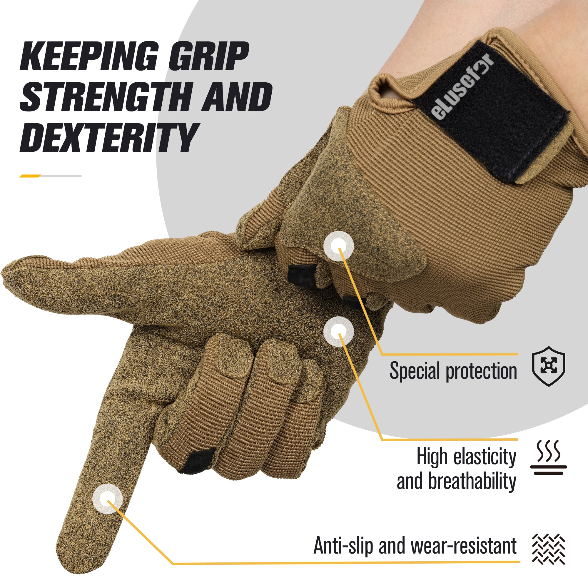 Controller Plus Upgarded Tactile Shooting Glove: Patented Wrap-Fingers Design, 360° Touchscreen Freedom, Customizable Badge