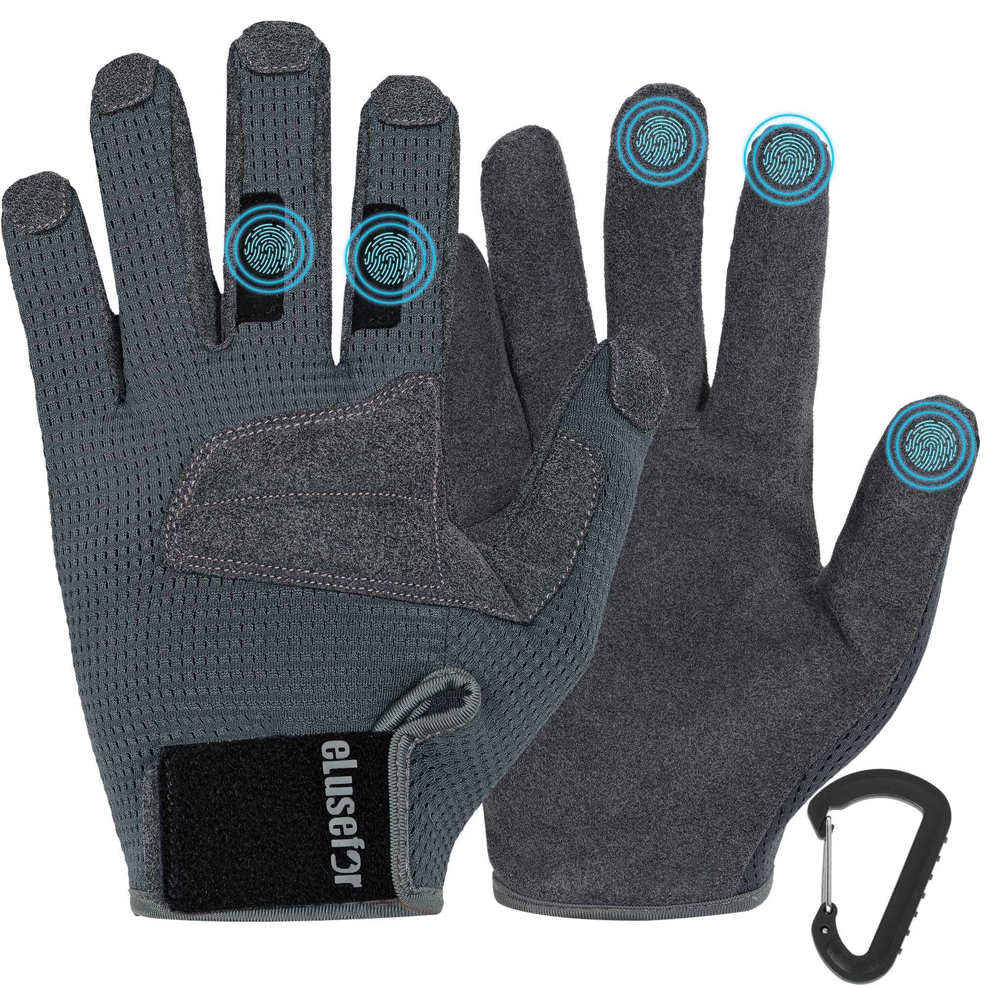 Natural Tactile Shooting Glove: Seamless Wrap-Fingers Design, 360° Touchscreen Freedom, Customizable Badge