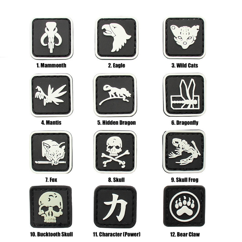 Add-on Badges (2pcs) Transform Your Gloves: Luminous, Coin Size, 12 Pattern Options