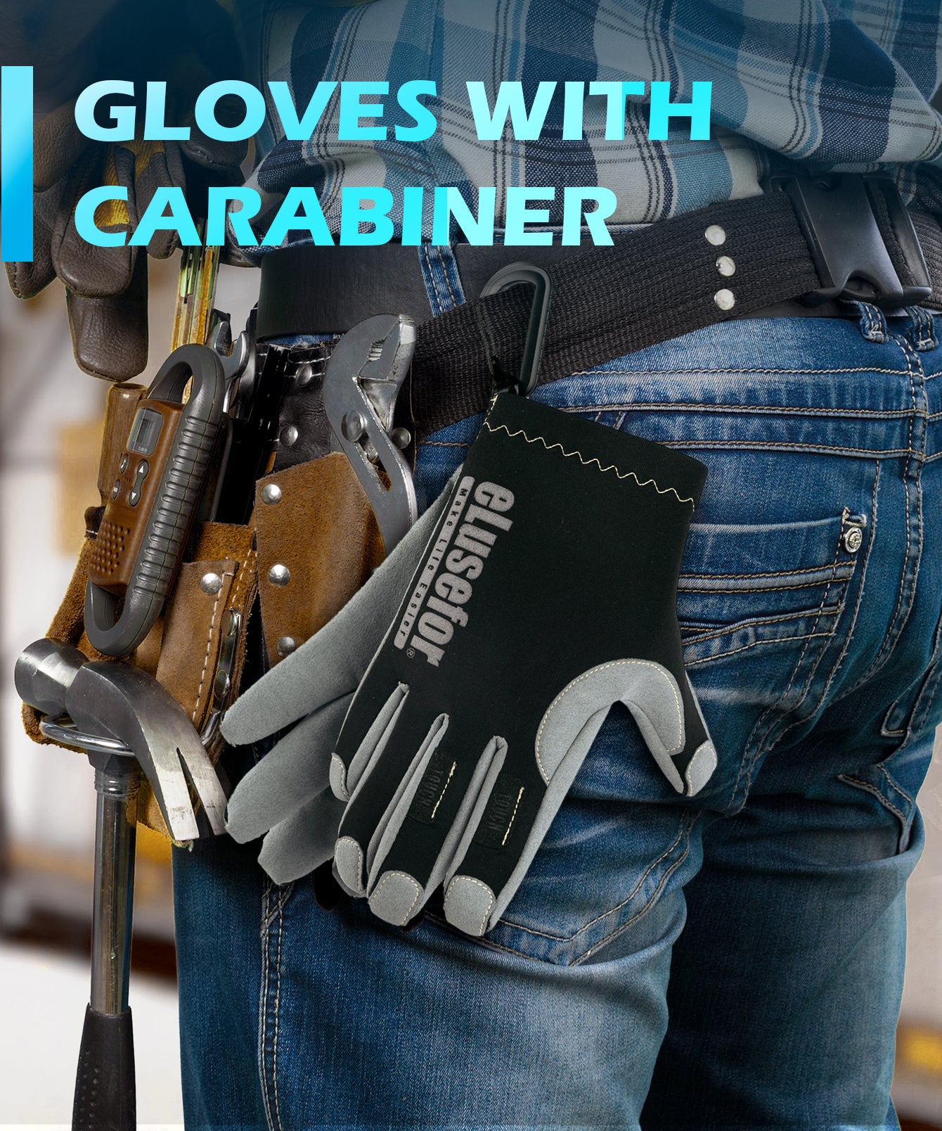 Easy Fit Men's Gloves, .6mm Durable Palm, ClickPoint Touch, No for Badges, Navy/ Grey