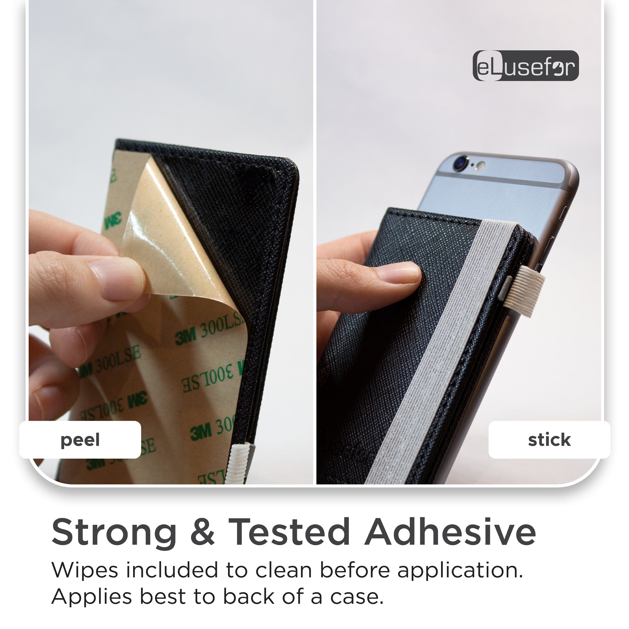 Evelyn Stick-On Phone Wallet for 6 Cards, Cash, IDs and more