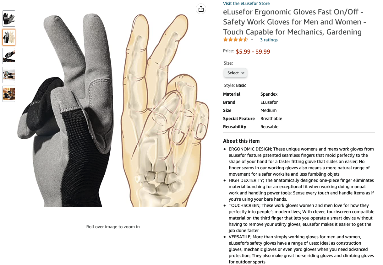 eLusefor Creation: Ergonomic Gloves - Basic Utility Gloves