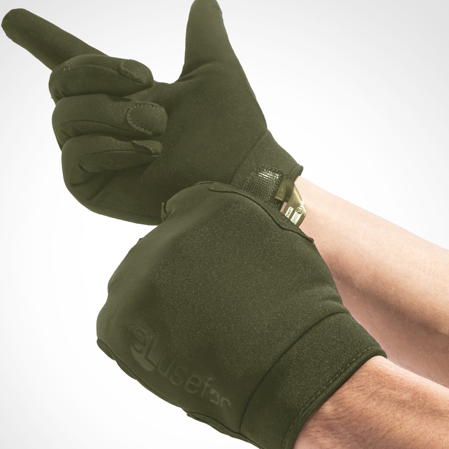 Captain Men's EDC Gloves, .8mm Durable Palm, 2Way Touch, Not for Badges, Army Green