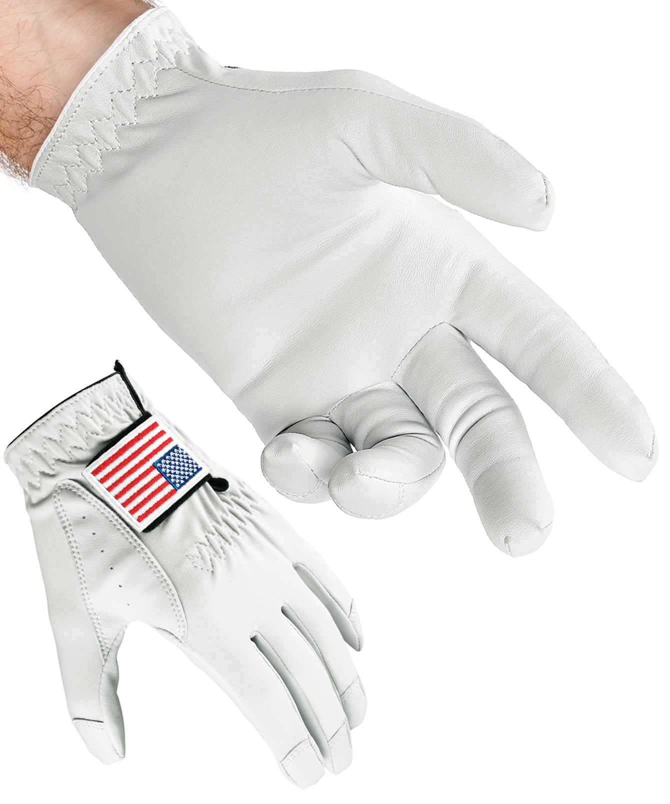 Precision Men’s Golf Glove, Tech PU, US Honor, BadgeFlex for Add-on Badges