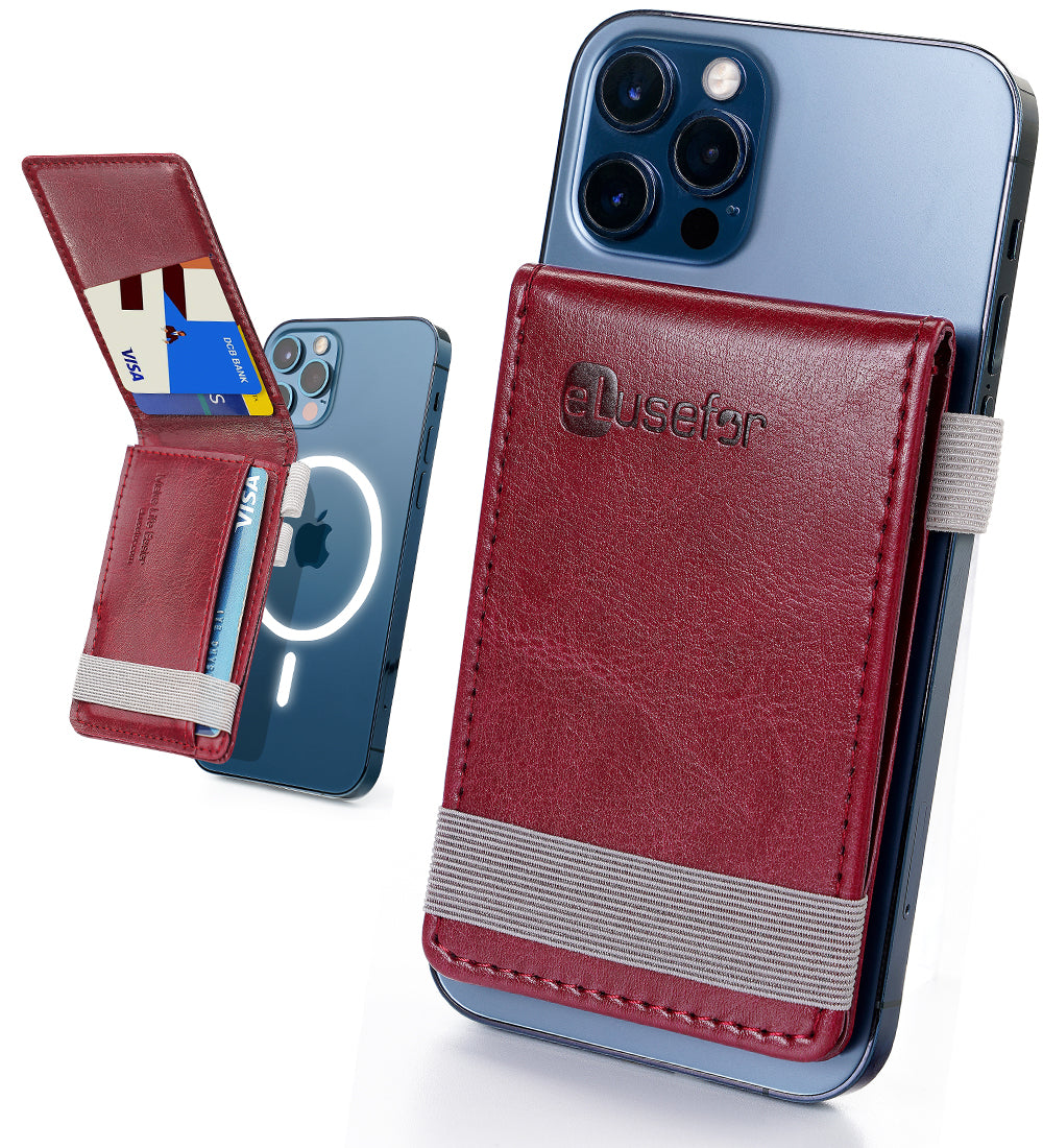 Phone Wallet Stick On Wallaroo Wallets Genuine Leather MagSafe - Main Image